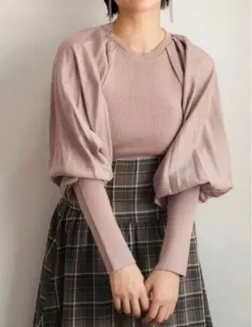 레디메이드 벌룬 슬리브 도킹 니트 풀오버