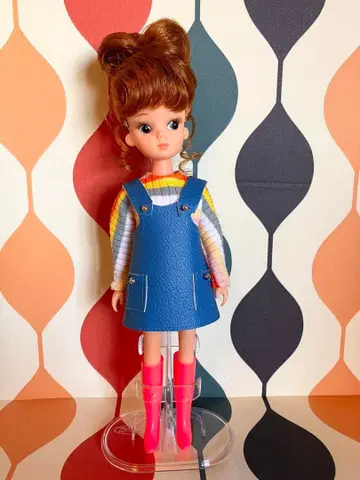 복각 초회 리카짱 사이즈 핸드메이드 레트로니 & 오버롤 스커트 세트