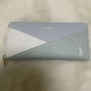 EASTBOY 장지갑 스카이블루 화이트 사선 디자인