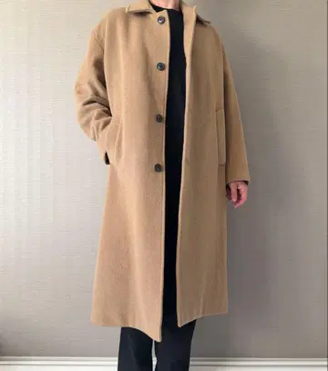 정가 12만엔 Lownn 롱 코트 오버코트 48 남성용 카멜