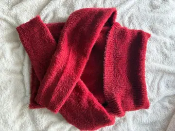 SLY 스라이 2WAY 샤기 니트탑 레드 오프숄더