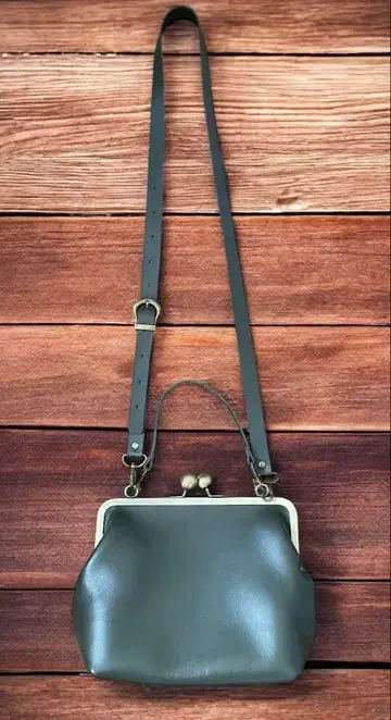 히메지 가죽 가마구치 숄더백