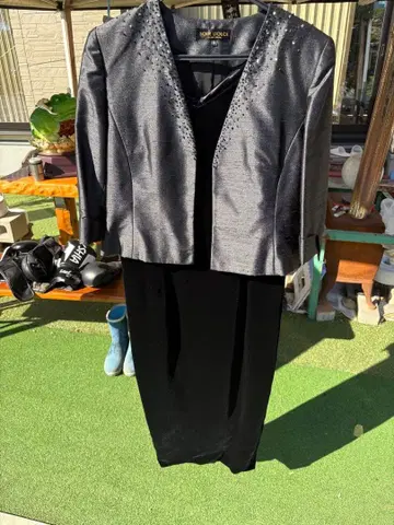 소월돌체 블랙 비쥬 부착 드레스 세트