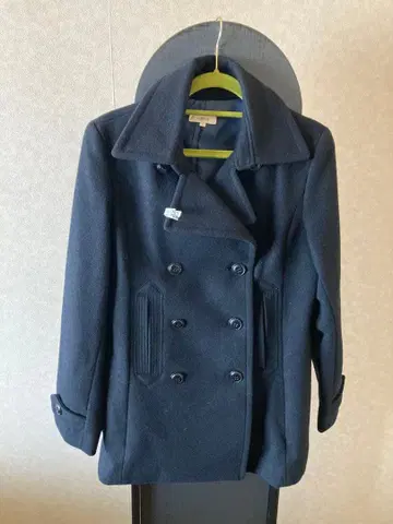 HusHush 더블 브레스트 피 코트 울