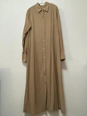 NOBLE 베이지 롱 셔츠 원피스