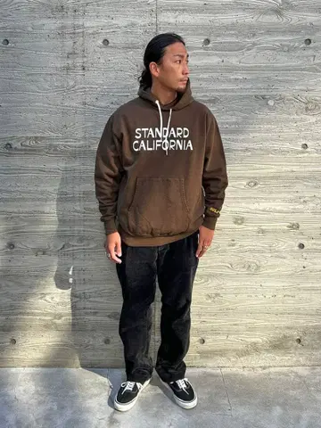 스탠다드 캘리포니아 JEFF US 코튼 후드티 브라운