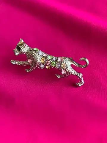 고양이 브로치 컬러풀 스톤 장식 프랑스제 paris 앤티크 가게 새상품