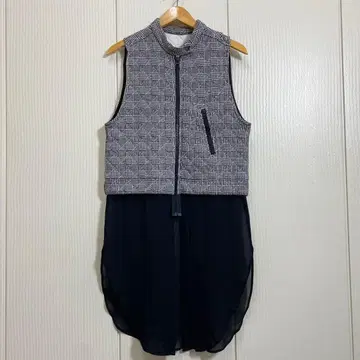 베타 충전솜 퀼팅 롱베스트 절개 베스트