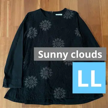 펠리시모 써니클라우드 눈꽃송이 자수 블랙 긴팔 크리스마스