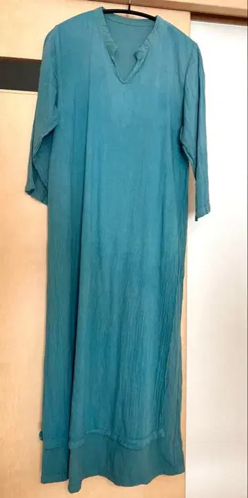 젠 선생님의 일상복 2층 레이어드 원피스 옅은 쪽색 청록색