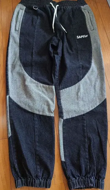 SAPEur 데님 트랙 팬츠 블랙