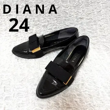 새상품급 DIANA 다이애나 에나멜 평 리본 오페라 슈즈 24cm