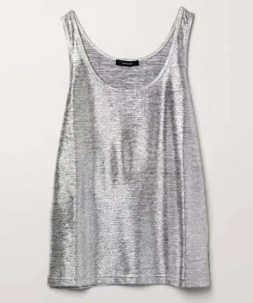 [ JEANASIS ] 실버 라메 탱크탑