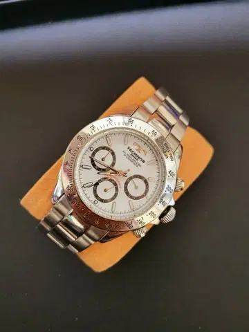 [ TM025 ] TECHNOS 크로노그래프 손목시계 실버