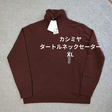 [ 새상품 ] 유니클로 캐시미어 터틀넥 스웨터 XL 35 BROWN