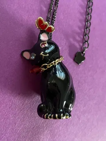 ANNA SUI 검은 고양이 디자인 목걸이