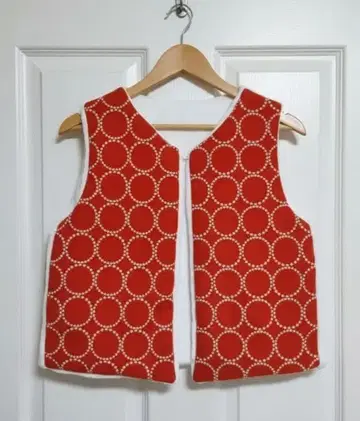 포켓 부착 dop 탬버린&캣 보아 베스트 [ orange white ]