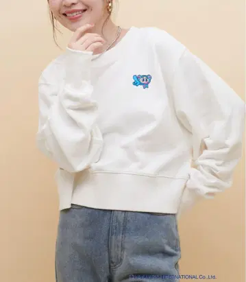 ANGEL BLUE 크롭 자수 풀오버