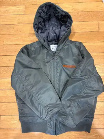 1 AVIREX 아비렉스 패딩 자켓 USA 로고 후드 부착 블루종