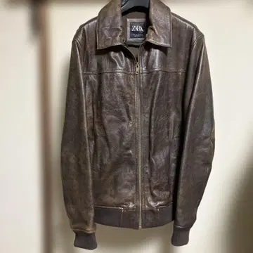 ZARA 브라운 가죽 자켓 L