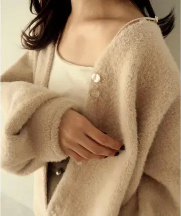 mideal 니트 가디건 베이지