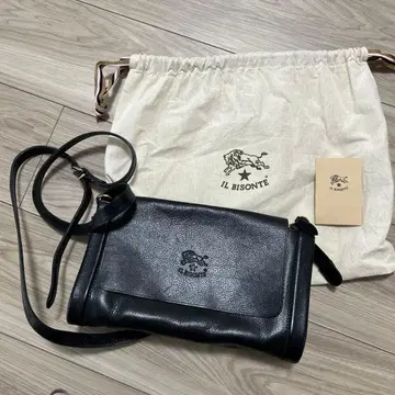 IL BISONTE 가죽 숄더백 블랙