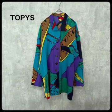 # TOPYS 토피즈 컬러풀 긴팔 셔츠 블라우스 올 패턴 블라우스