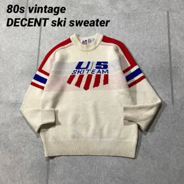 [ 여성용 ] 80s 레어 빈티지 DECENTE 데상트 스키 니트 M