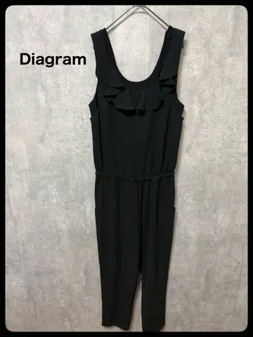 # 다이어그램 블랙 프릴 올인원 살로펫