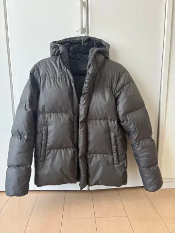 NANO UNIVERSE 후드 부착 다운 자켓 그레이