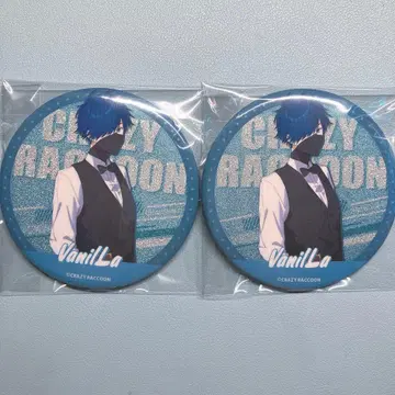 클레이지 라쿤 GIGO 콜라보 카페 Vanilla 캔 배지 x 2