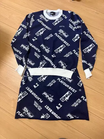 PING 로고 프린트 니트 상하의 세트