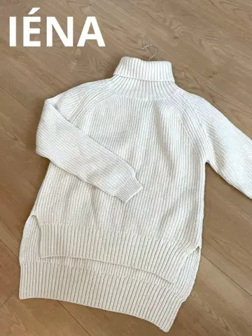 IENA 이에나 화이트 골지 터틀넥 스웨터