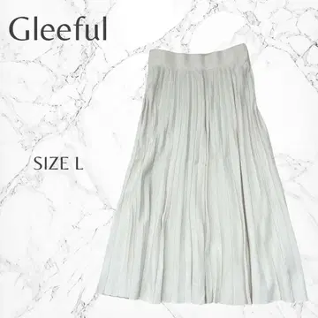 그리풀 청순 페미닌 플레어 허리밴딩 니트 플리츠 스커트 L