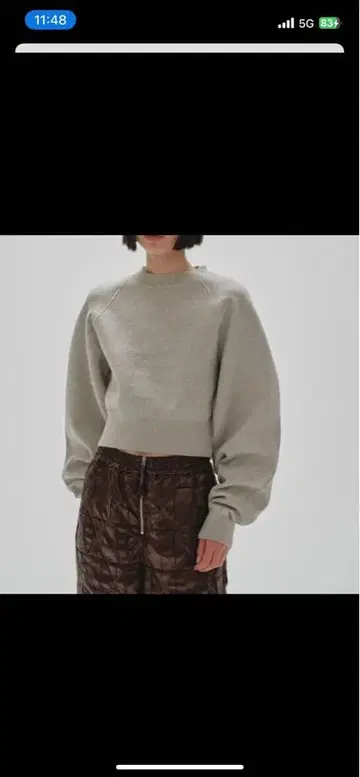 TODAYFUL 그레이 크롭 니트