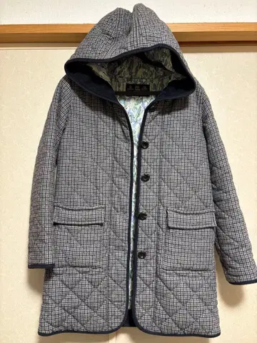 써니클라우드 체크 퀼팅 코트 M