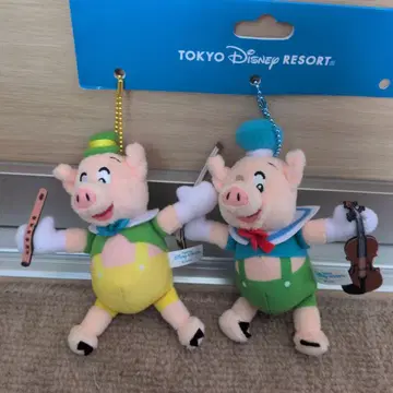 디즈니랜드 봉제 인형 참 3마리 아기 돼지 2개