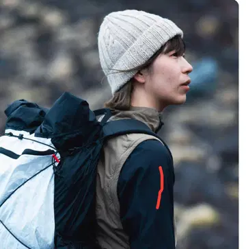 야마토미치 케이블 짜임 니트 모자 화이트