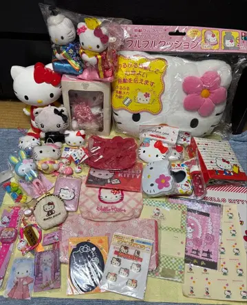 산리오 키티 쿠션 봉제 인형 캐릭터 굿즈 묶음 세트