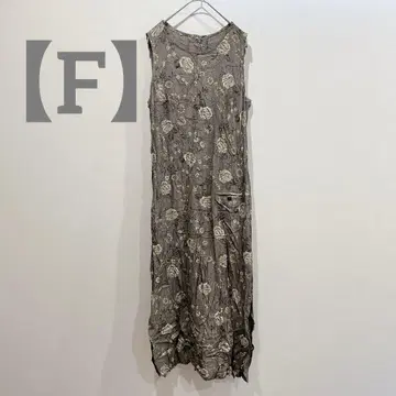 익명 배송 [ F ] 플라워 프린트 슬리브리스 롱 원피스