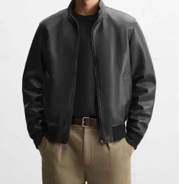 ZARA 인조 가죽 봄버 자켓