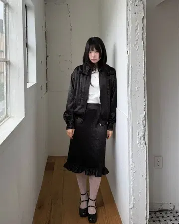 hugi 리본 프릴 스커트