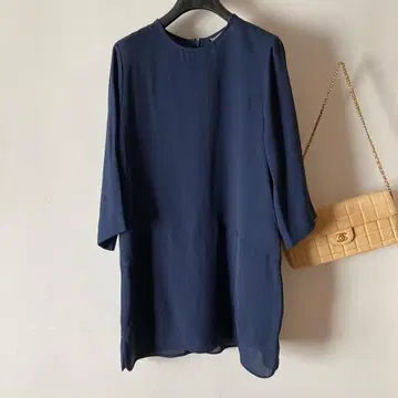 미 띠어리*스트레치 실크 드레이프감 풀오버 튜닉 블라우스*