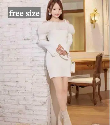 미셸 마카롱 Michellemacaron 퍼 니트 원피스