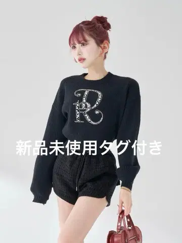 다리치 DR 비쥬 볼륨 리브 니트탑 블랙