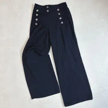 아파트 바이 로리즈 하이웨스트 골드 버튼 와이드 팬츠 플레어 M