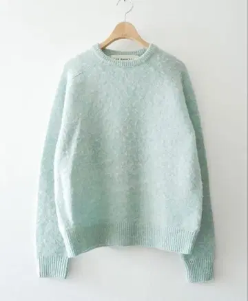 THE SINZONE 울100% 샤기 니트 모헤어 블루 민트 그린