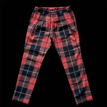 매킨토시 체크 무늬 스트레이트 팬츠 사이즈 S