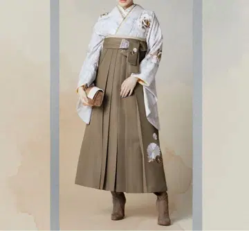 꽃무늬 자수 하카마 스타일 베이지