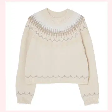 Heart Fair Isle Knit Pullover vanilla